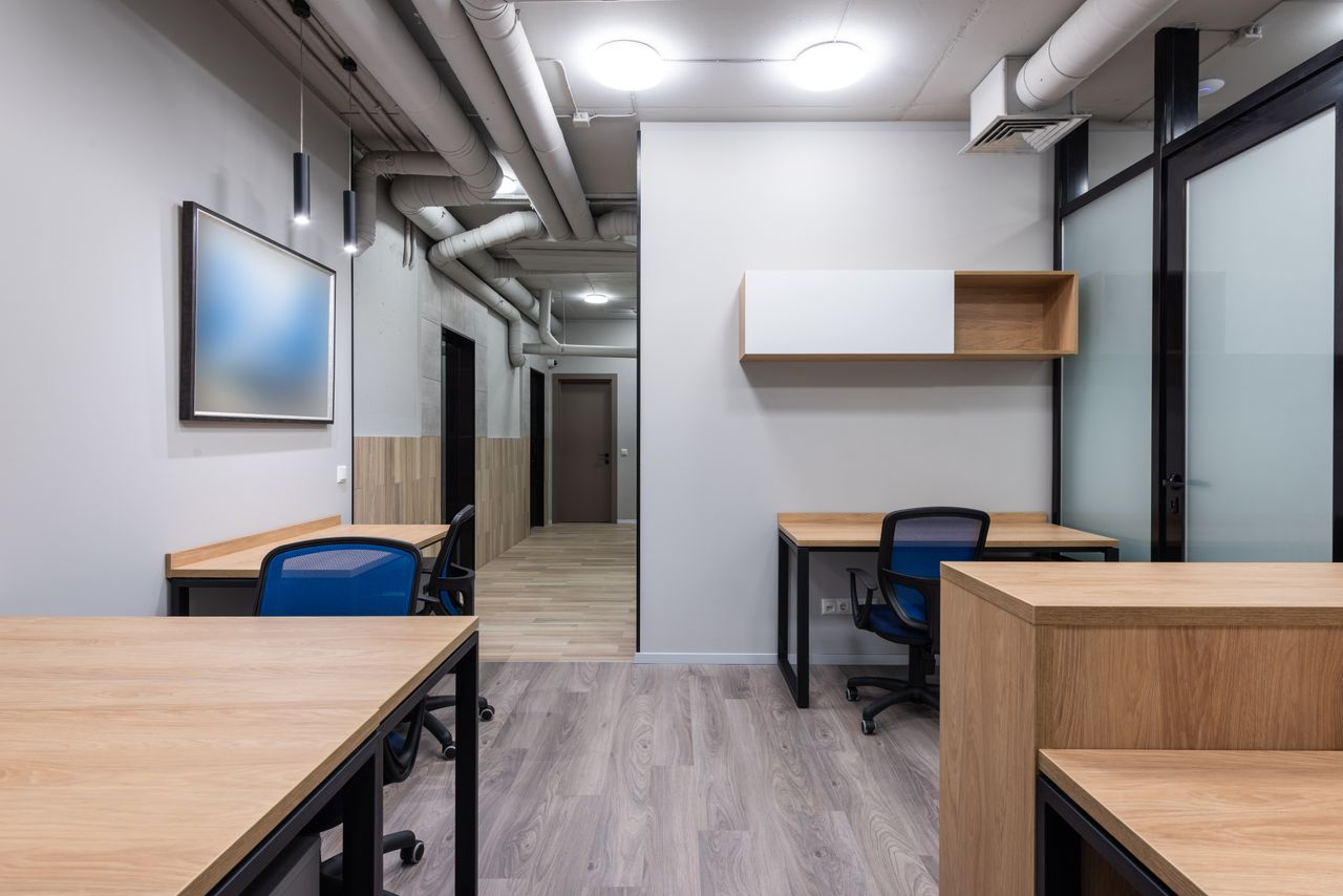Crafting Captivating Headlines: Your awesome post title goes here Contemporary office interior with minimalist design and wooden furniture.